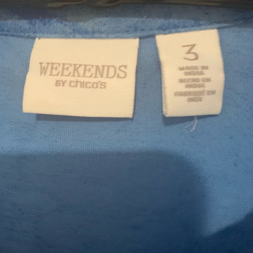 Chico’s Weekends Blue Jacket - Picture 4 of 5